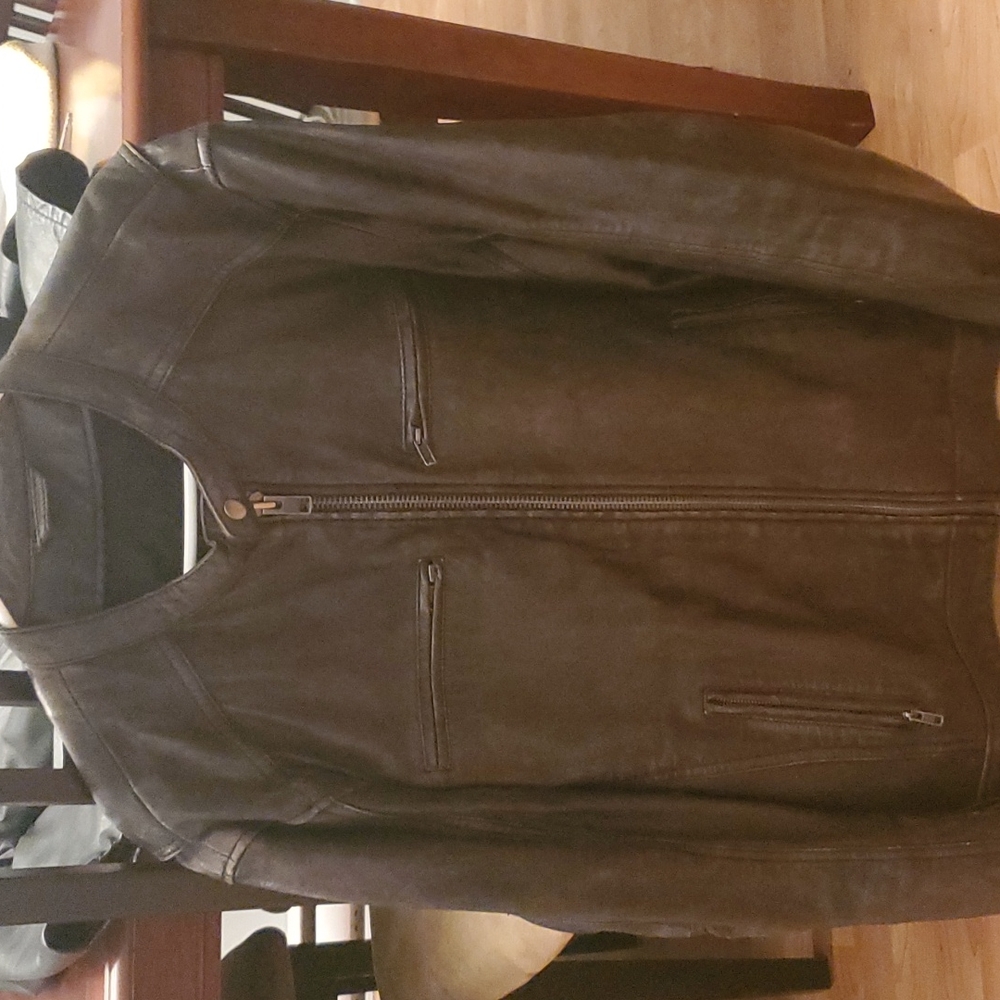 Leather café racer jacket